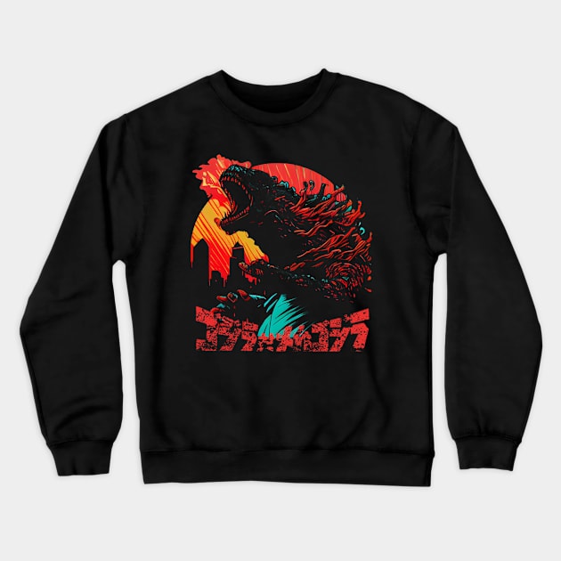 Attack on Godzilla Crewneck Sweatshirt by gblackid